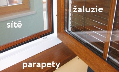 doplňky oken a dveří - sítě, parapety, žaluzie